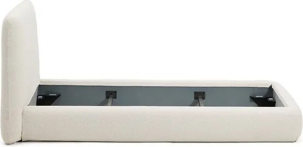 Béžová čalúnená jednolôžková posteľ bez roštu 90x200 cm Martina – Kave Home