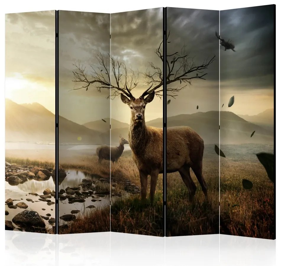 Artgeist Paraván - Deers by mountain stream [Room Dividers]