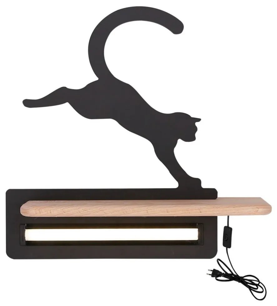 LED Detské nástenné svietidlo s poličkou JUMPING CAT LED/5W/230V