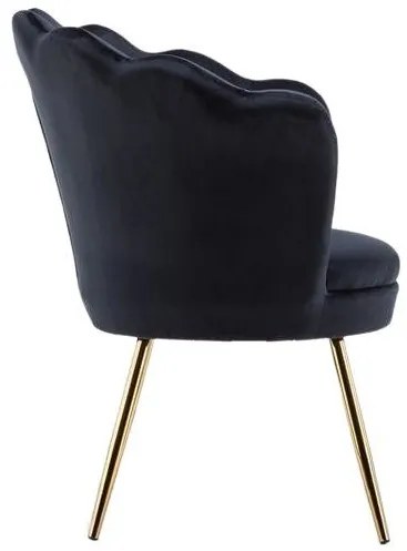 LuxuryForm DESIGN Kreslo FREY VELUR so zlatými nohami - čierne