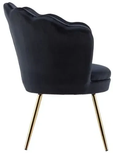 LuxuryForm DESIGN Kreslo FREY VELUR so zlatými nohami - čierne