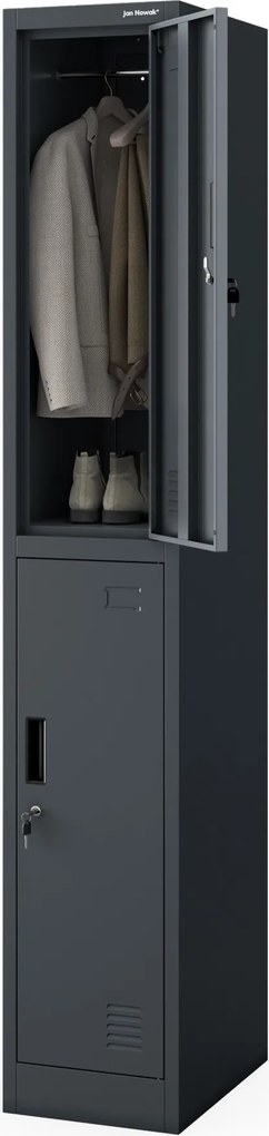 Šatníková skriňa pre zamestnancov antracitová IGOR 1 Plus 316,5 x 1850 x 450 mm