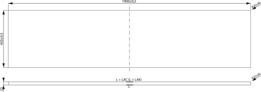 Cersanit City, pultová doska 190x45x2,5 cm, biela lesklá, S584-064