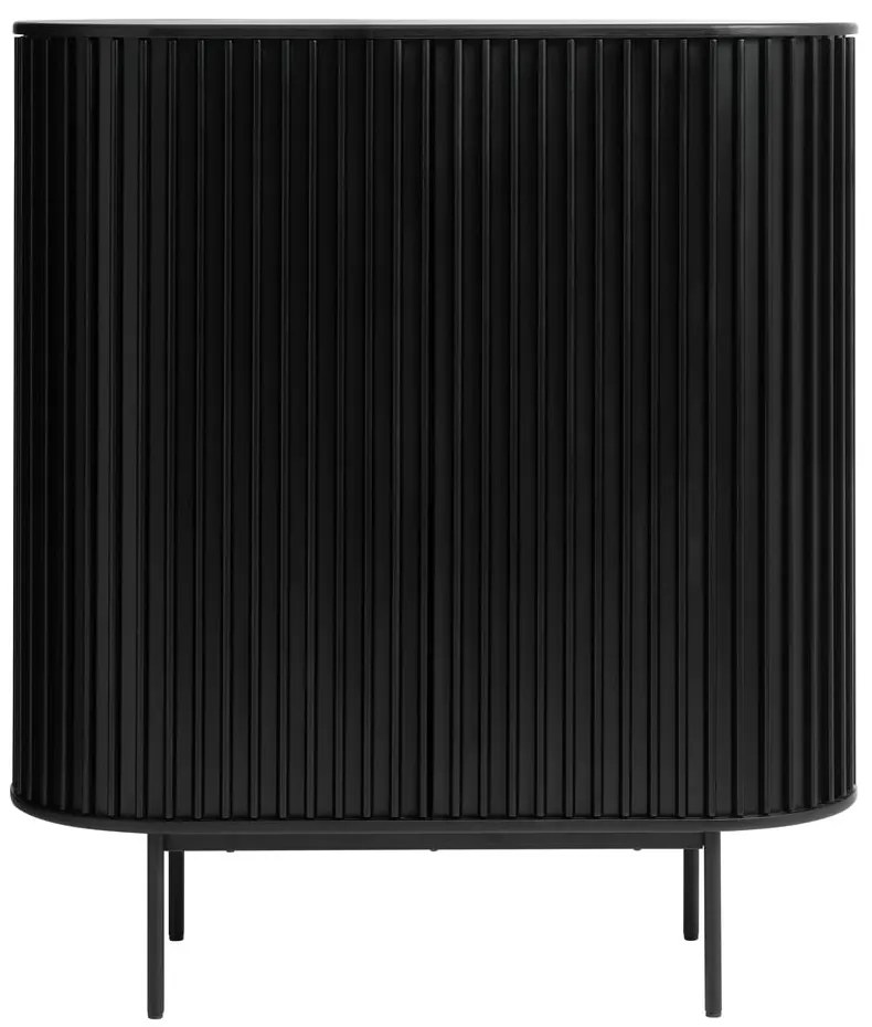 Čierna skrinka v dekore duba 125x110 cm Siena – Unique Furniture