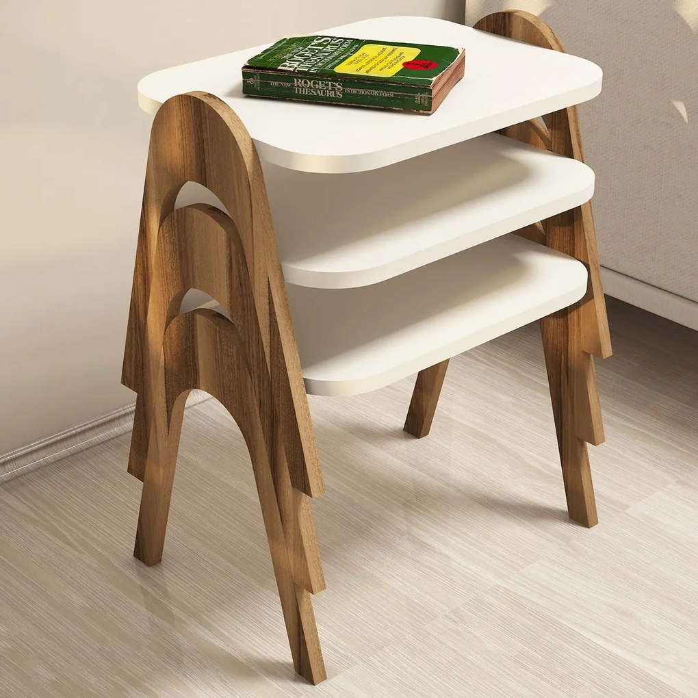 Rozkladací stôl Paris Cream, 3 ks