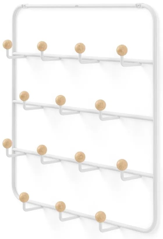 Biely prírodný kovový vešiak na dvere 36 cm Estique - Umbra