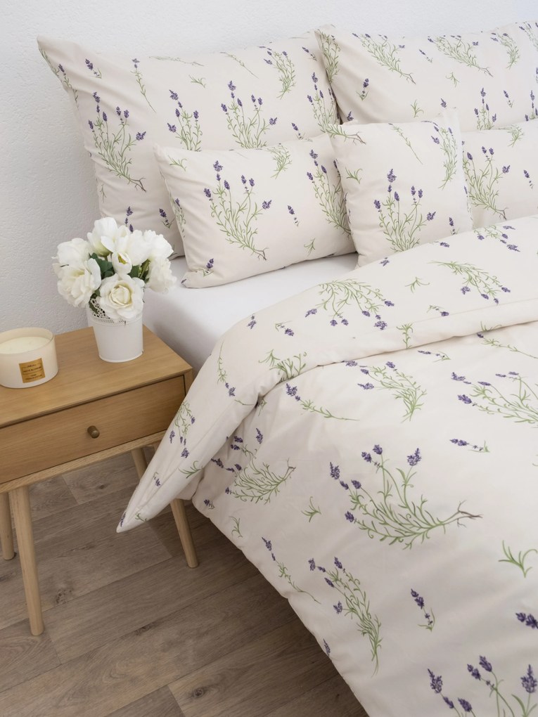 Francúzske bavlnené obliečky Renforcé - Levanduľa 02