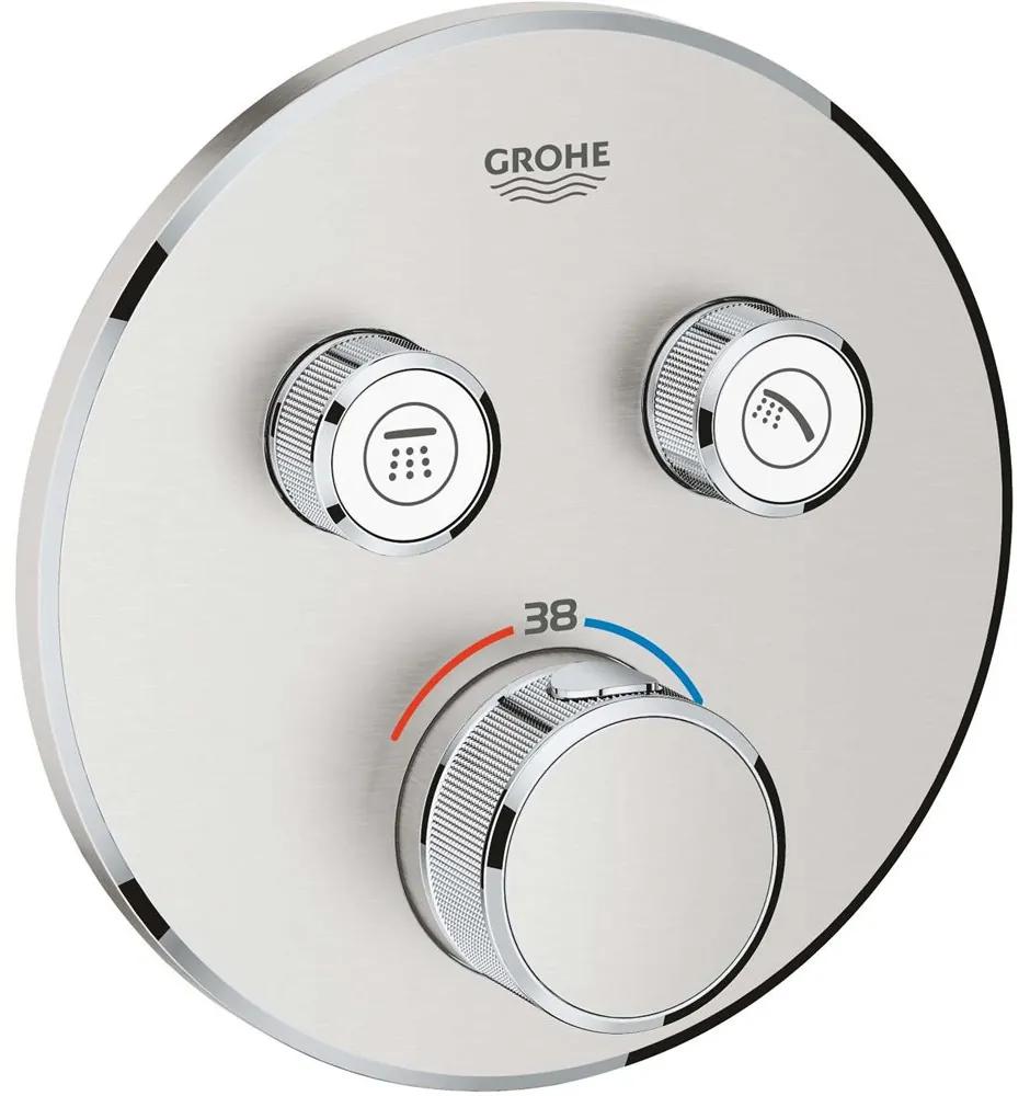 GROHE Grohtherm SmartControl termostatická batéria pod omietku, pre 2 výstupy, Supersteel, 29119DC0