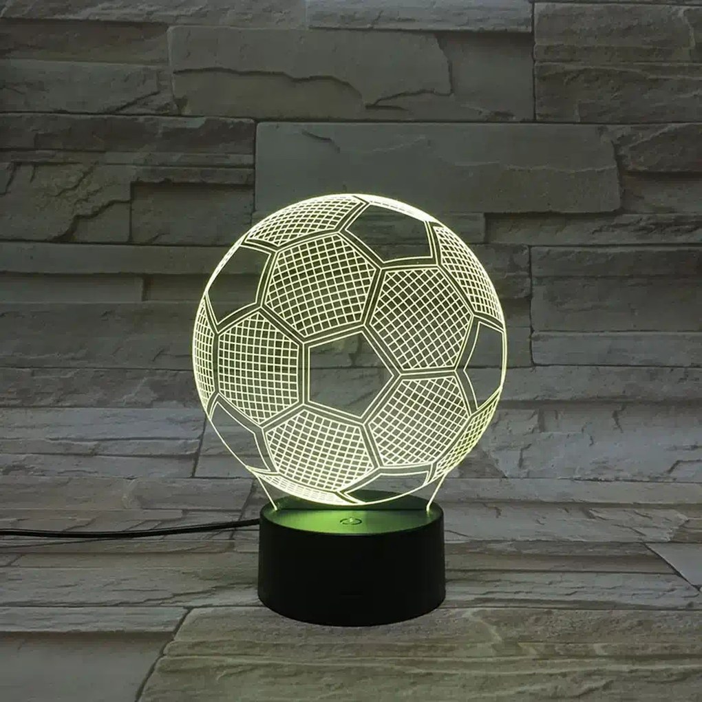 3D LED nočná lampa 3Dmix 3DL-WD - Futbalová lopta (Wood)