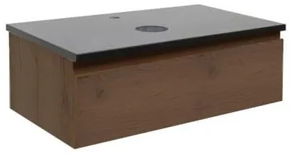 Kúpeľňová skrinka s technickým kameňom SAT B-Way 59x30x45 cm matný orech BWAY60NUTTK