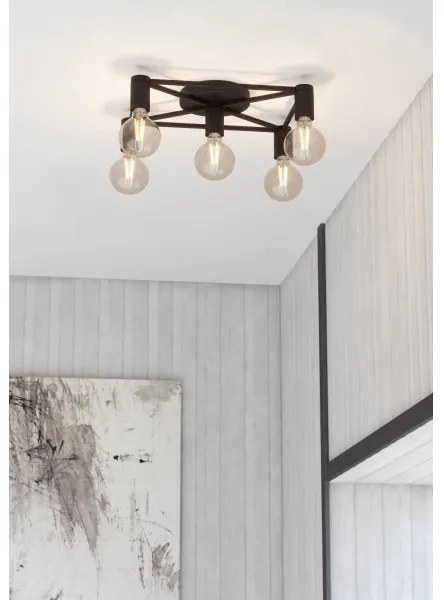 Eglo 43721 - Stropné svietidlo SPEKE 5xE27/40W/230V čierna