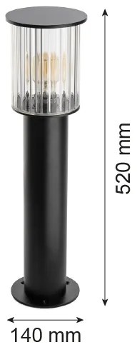 Argon 8749 - Vonkajšia lampa NORFOLK 1xE27/15W/230V IP44 52cm čierna