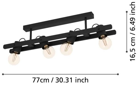 Eglo 43847 - Bodové svietidlo PLIMSOLL 4xE27/15W/230V