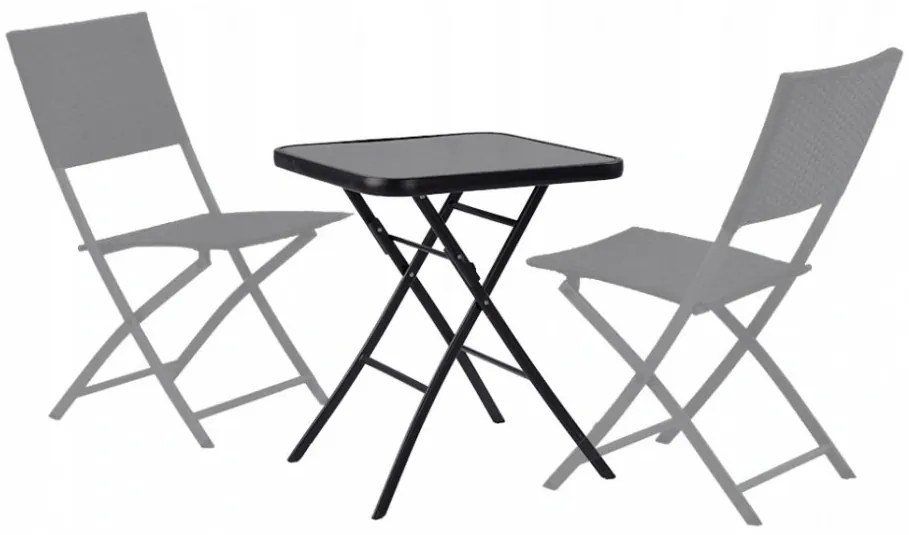 Čierny skladací záhradný stôl 60 cm