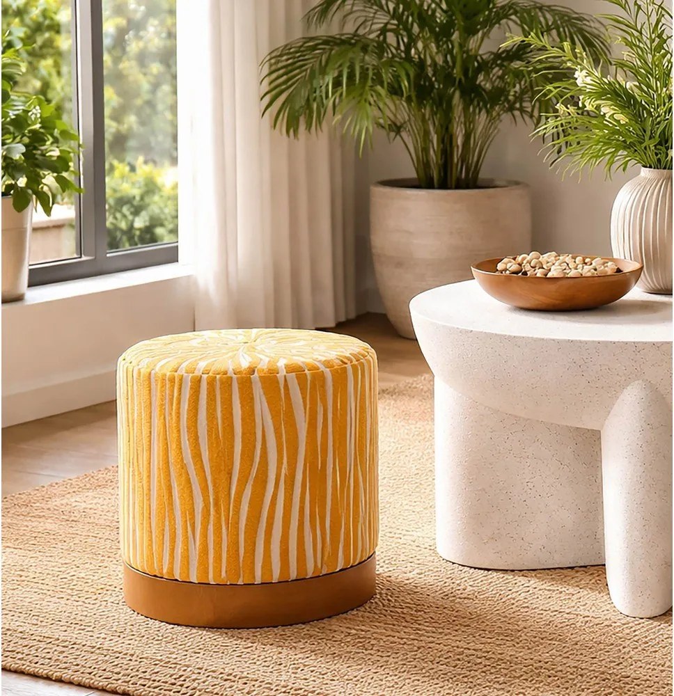 Taburet v horčicovej farbe Savana – Mauro Ferretti