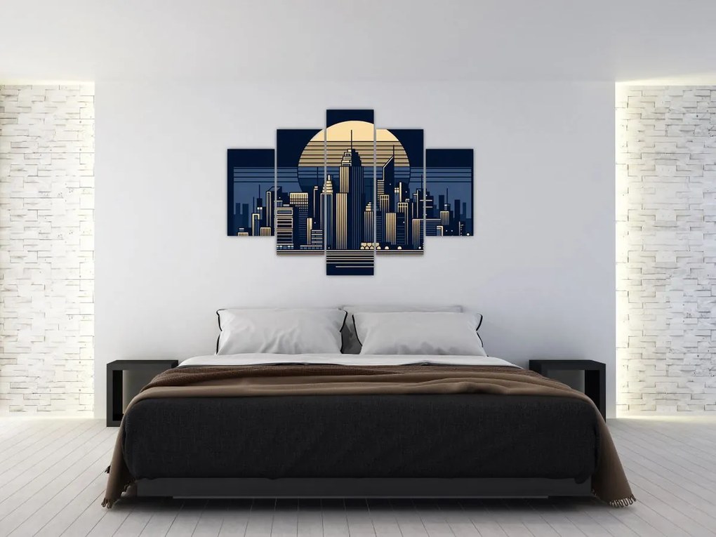 Obraz – Geometrické mesto (150x105 cm)