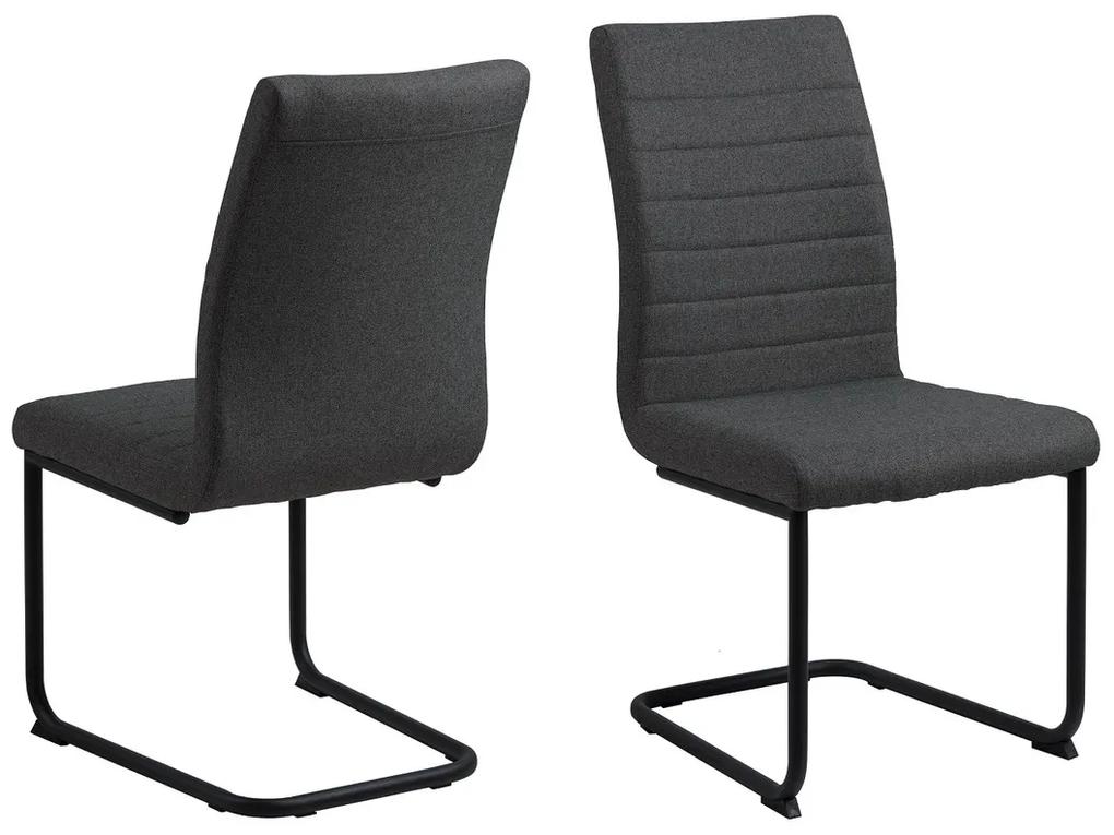 Dizajnová jedálenská stolička Daitaro tmavosivá / čierna