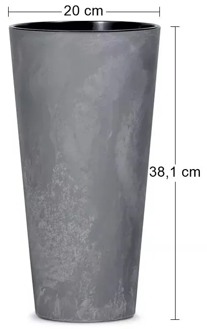 Plastový kvetináč DTUS200E 20 cm - tmavosivá
