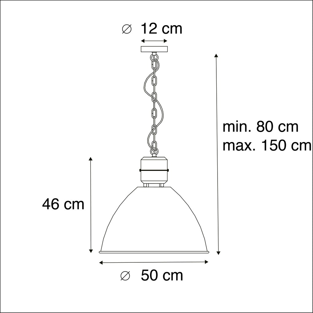 Priemyselné závesné svietidlo hrdzavé - Flynn