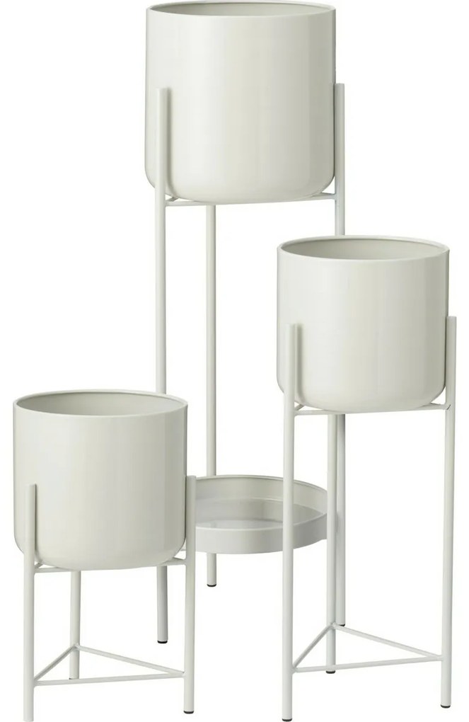 Súprava kovových stojanov na kvety Malvaro biela, 3 ks