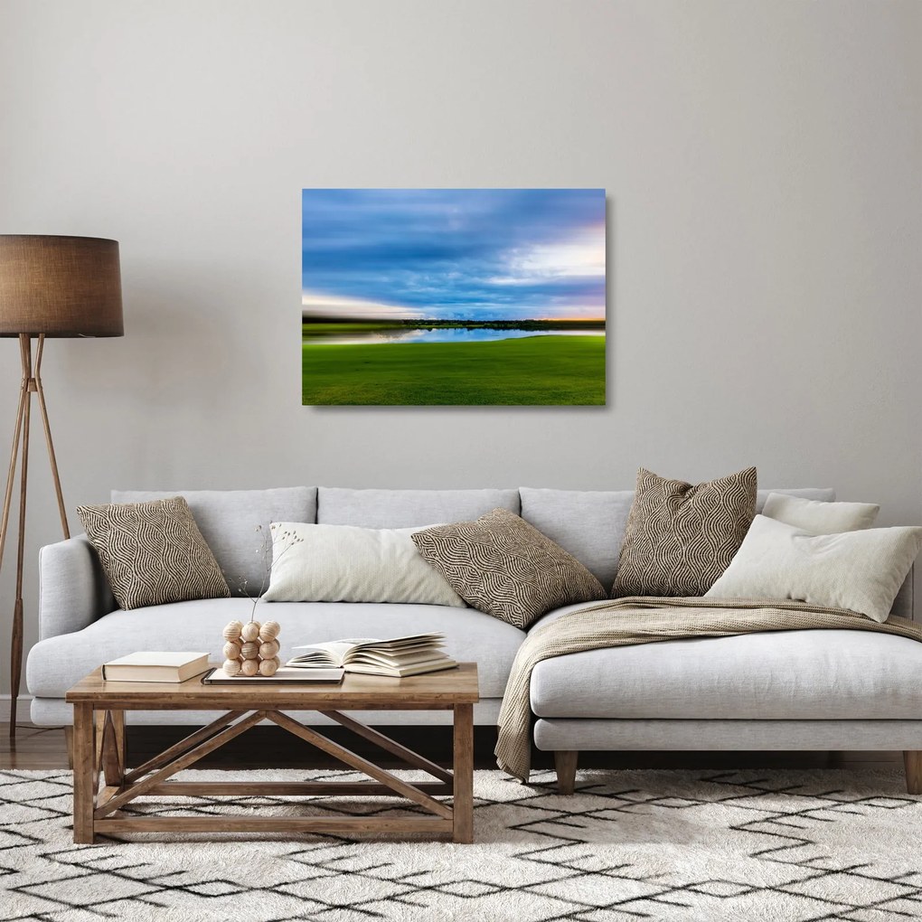 Sklenený obraz lúky (70x50 cm)
