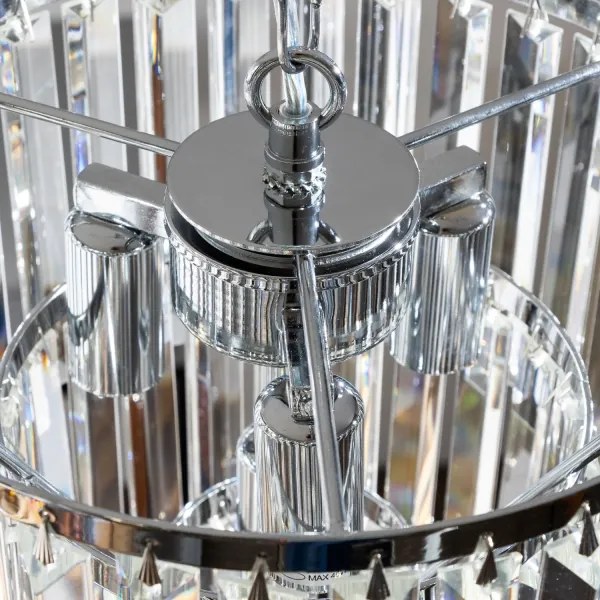 Brilagi - LED Krištáľový luster na reťazi MOZART 4xE14/40W/230V lesklý chróm