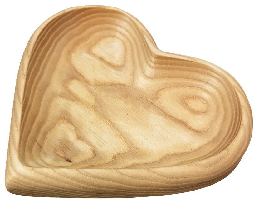 AMADEA Drevená miska srdca, masívne drevo, 16 cm
