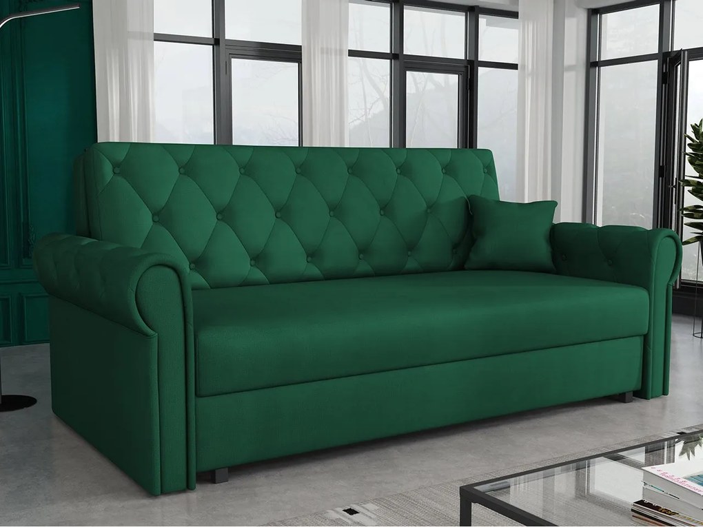 Rozkladacia pohovka Carivia Roma IV (zelená) (s úl. priestorom). Vlastná spoľahlivá doprava až k Vám domov. 1105523