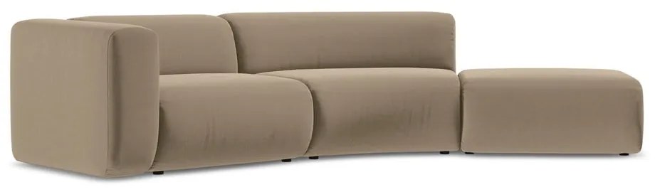 Béžová zamatová leňoška (pravý roh) Ekahi – Makamii