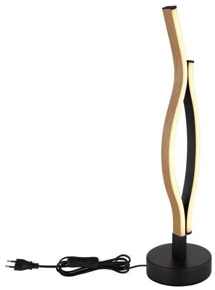 Globo 67206TW - LED Stolná lampa GERONIMO LED/12W/230V čierna/hnedá