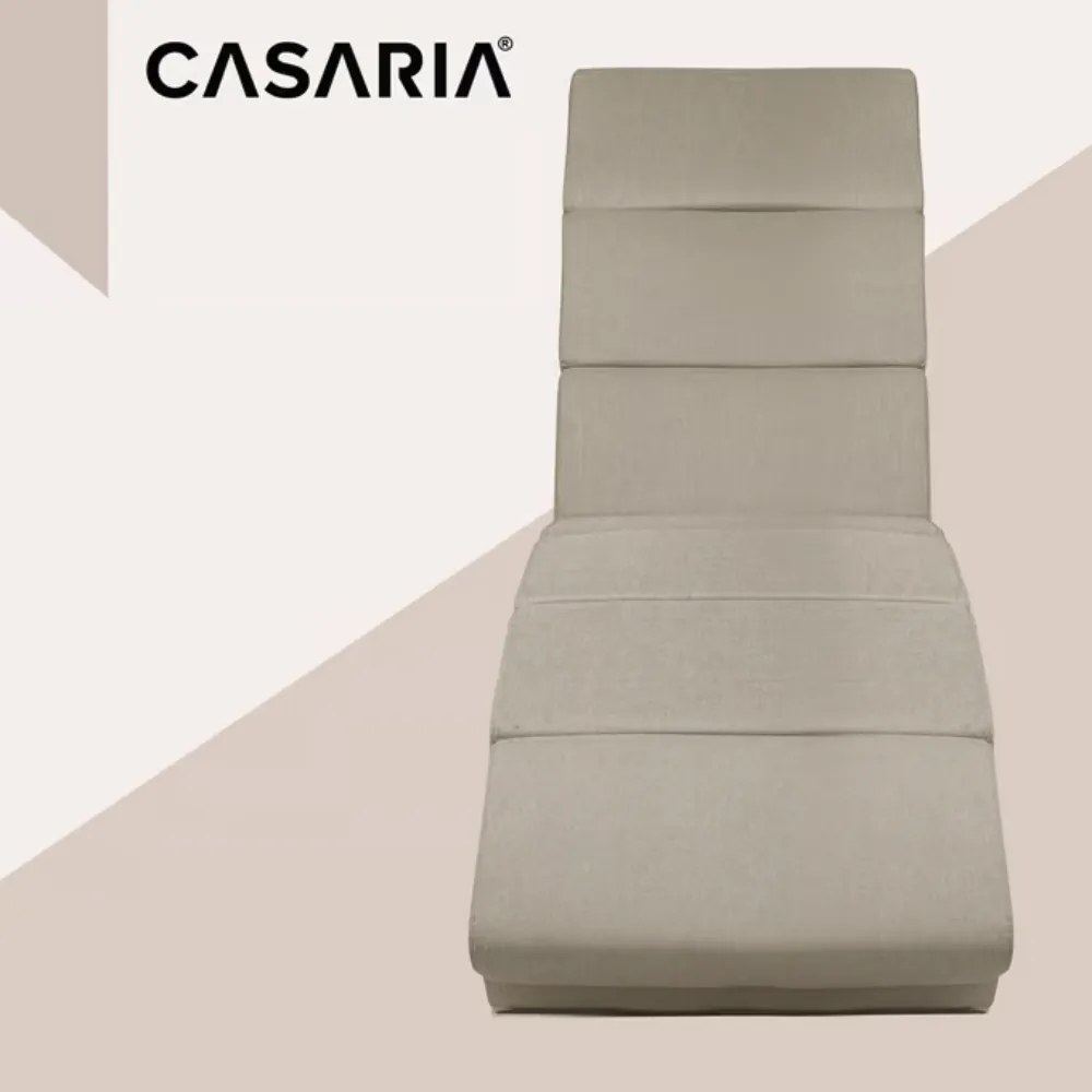 Casaria Leňoška LONDON s masážnou a vyhrievacou funkciou, 186×55×89cm, béžová