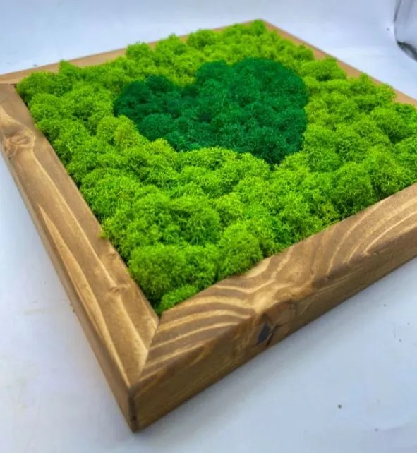 Machový obraz Srdce 25x25 cm