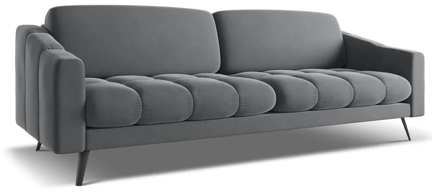 Sivá zamatová pohovka 238 cm Nalu – Makamii