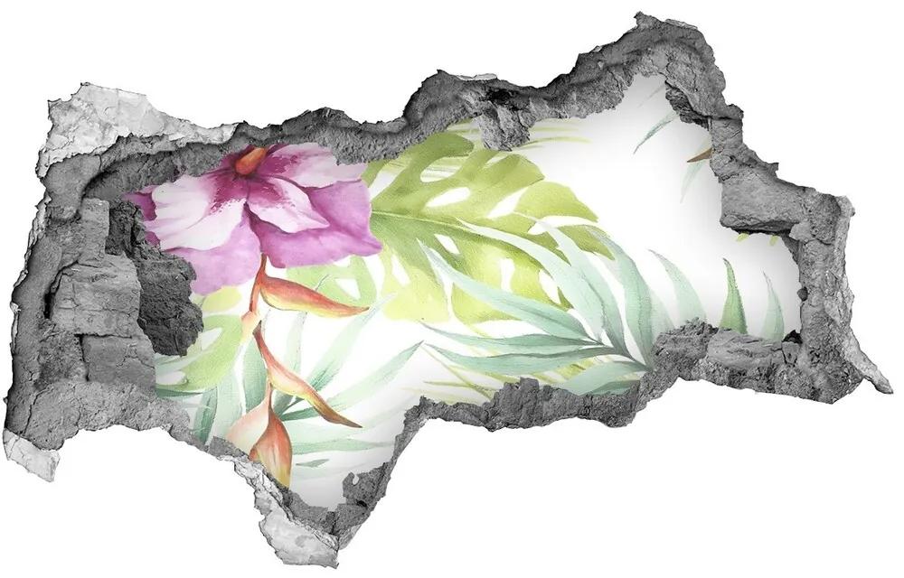 Nálepka 3D diera na stenu Havajské kvety nd-b-123607543
