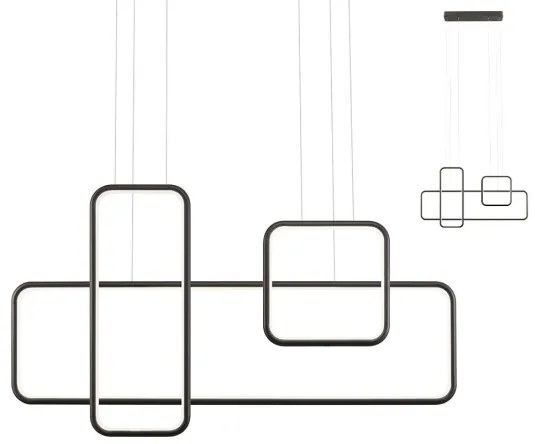 Redo 01-2100 - LED stmievateľný luster na lane THAI LED/86W/230V čierny