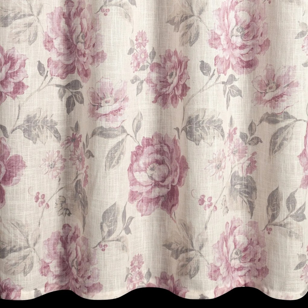 ZÁVES NA KRÚŽKOCH DAVENA 140X250 CM KVETY