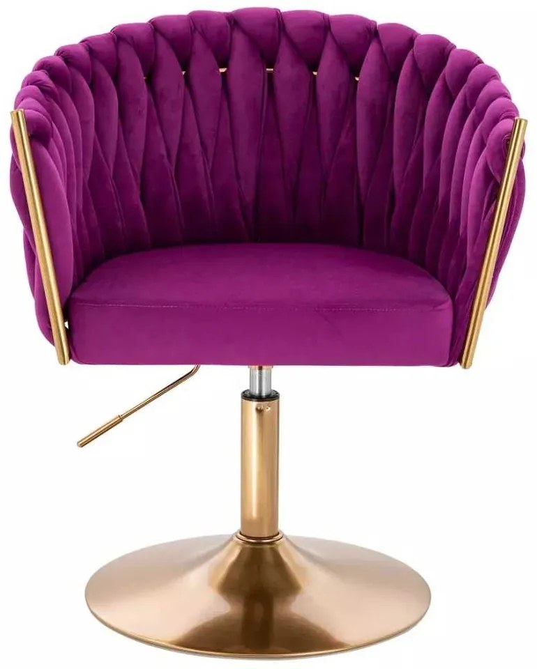 LuxuryForm DESIGN Kreslo NORDEN VELUR na zlatom tanieri - fuchsia