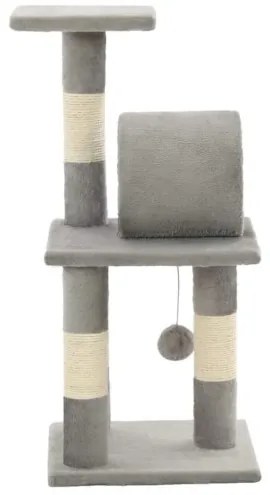 vidaXL Škrabadlo pre mačky so sisalovými stĺpikmi 65 cm sivé-