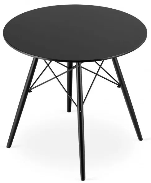 Okrúhly stôl TODI 80 cm čierny (čierne nohy)