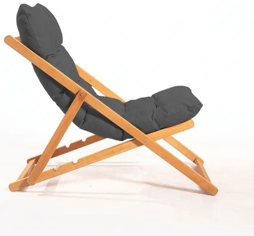 Záhradné lehátko sivé/buk