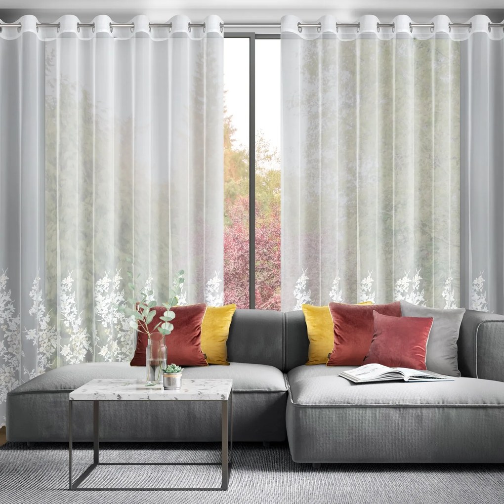 ZÁCLONA NA KRÚŽKOCH ALIRA 300 CM X 250 CM VZOROVANÁ