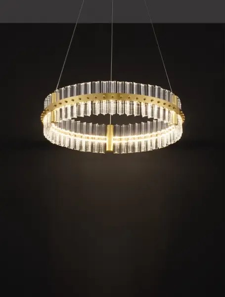 LED stmievateľný platinum zlatý moderný luster Kezo-60