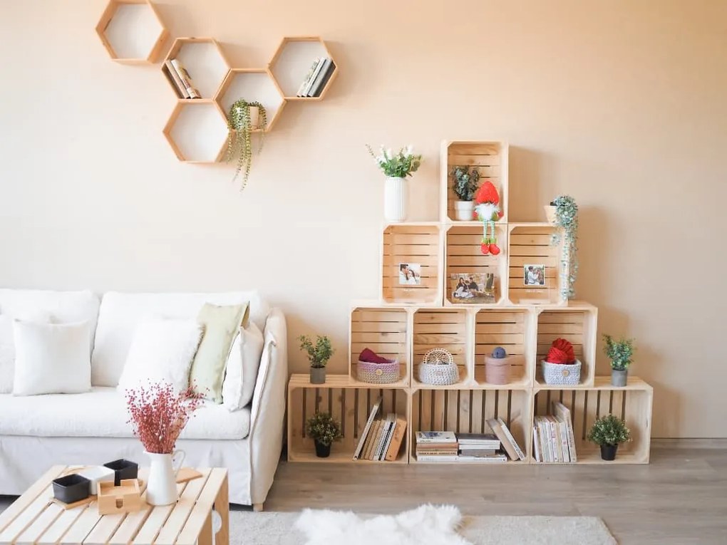 ČistéDrevo Drevená debnička 40 x 30 x 24 cm