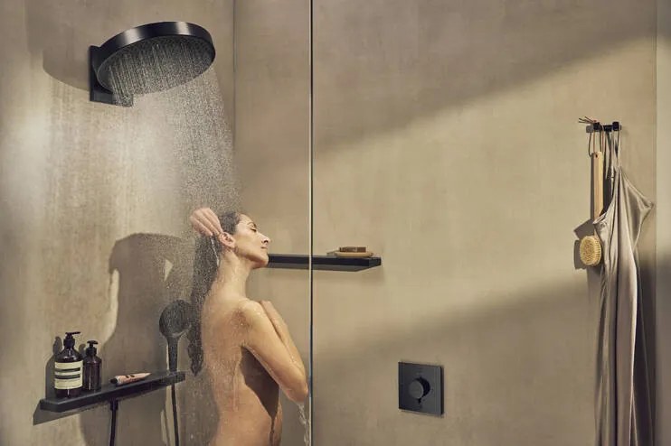 Hansgrohe Rainfinity, hlavová sprcha 360 1jet s pripojením na stenu, matná čierna, HAN-26230670