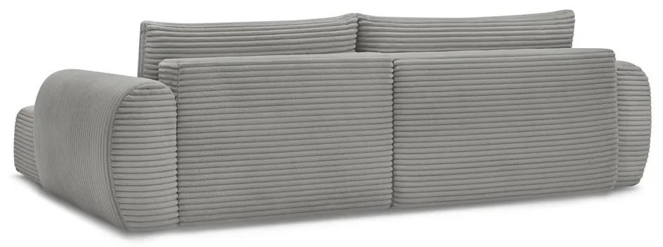 Tmavosivá menčestrová rozkladacia rohová pohovka (pravý roh) Lucien – Bobochic Paris