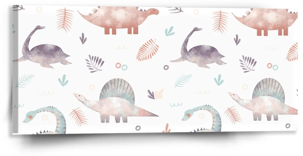 Sablio Obraz Maľované dinosaury - 110x50 cm