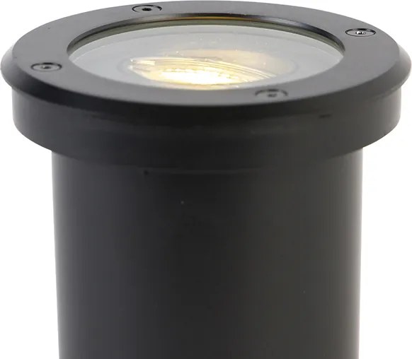 Inteligentné vonkajšie zemné bodové svetlo čierne nastaviteľné vrátane Wifi GU10 - Delux