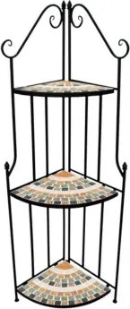 Rohový regál Mosaic, čierny/zelený%