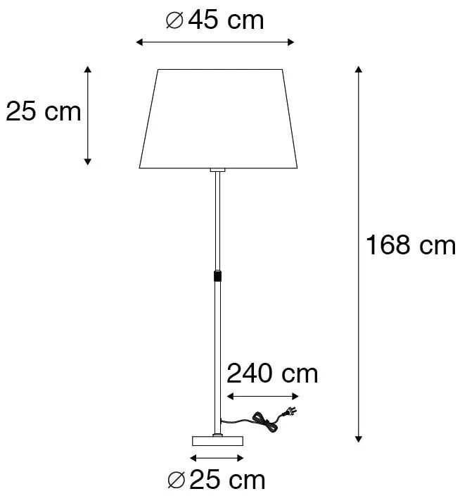 Inteligentná stojaca lampa bronzová s hnedým tienidlom 45 cm vrátane Wifi A60 - Parte