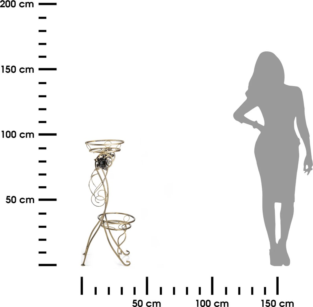 STOJAN NA KVETINÁČ QUINCY 90,5X40 CM ZLATÁ